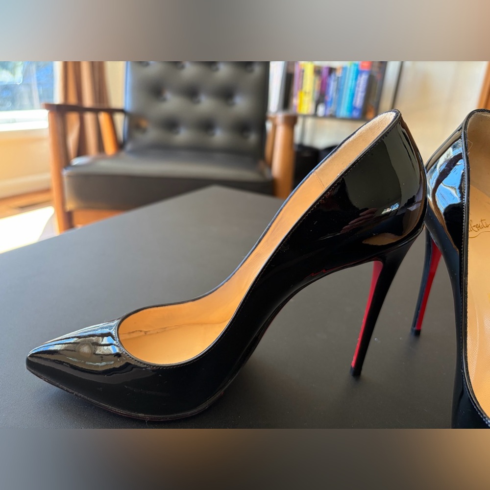 Christian Louboutin Pigalle Follies 100 Patent Black Heels EU 39 - Picture 10 of 17